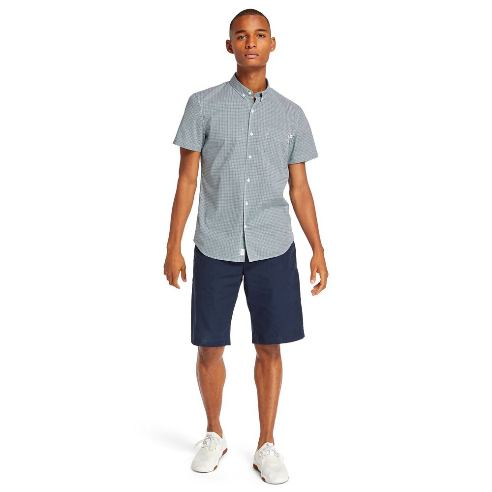 Timberland Πουκαμισα Ανδρικα Πρασινο - Eastham River Slim Fit Gingham - Greece 7618204-YM